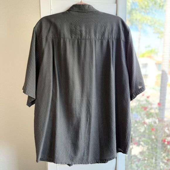 Vintage Op Short Sleeve Shirt in Grey Green Micro Check Plaid size XL - Picture 3 of 9